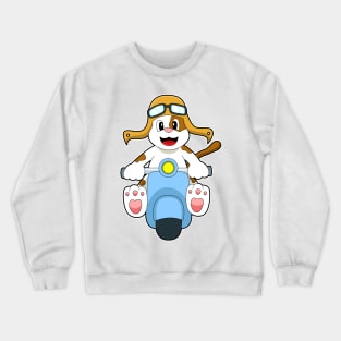 Dog as Biker with Scooter Crewneck Sweatshirt